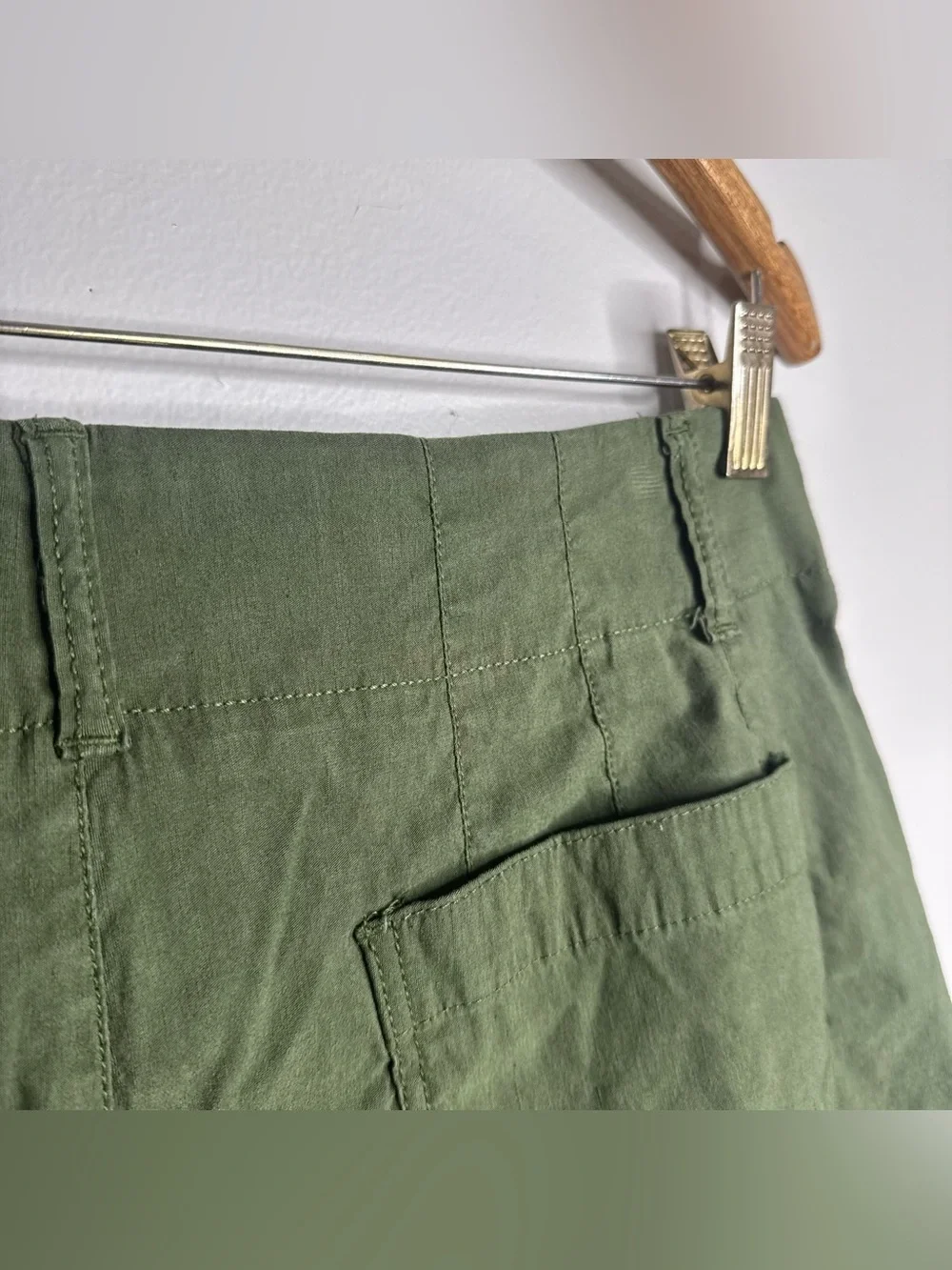 Anthropologie Maeve Green Colette Shorts High Rise Stretch Size 32